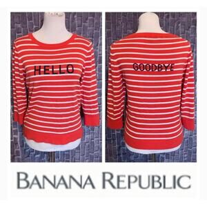 Banana Republic red striped hello goodbye sweater medium